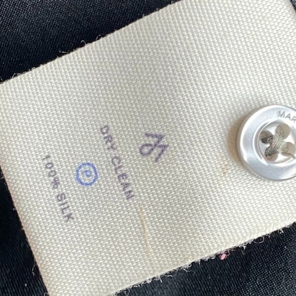 Martin + Osa Black 100% Silk Sleeveless Button Front Ruffled Scoop Neck Blouse 6 - Picture 7 of 7